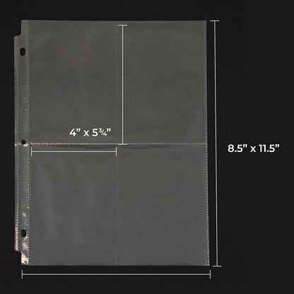 Samsill 50 Pack Heavy Weight 4 Pocket Garden Seeds Storage Clear Sheet Protectors, Seed Organizer, Each Pocket Measures 3.5" x 5.25", Fits in Standard 3 Ring Binder