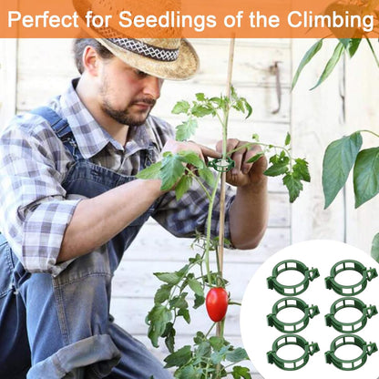 Tomato Support Hooks with String 20 Pcs,100 Pcs Plant Support Clips for Climbing Plants,Tomato Trellis Roller Hooks with 49.2FT String,Reusable Grape Vine Clips to Prevent Tomatoes