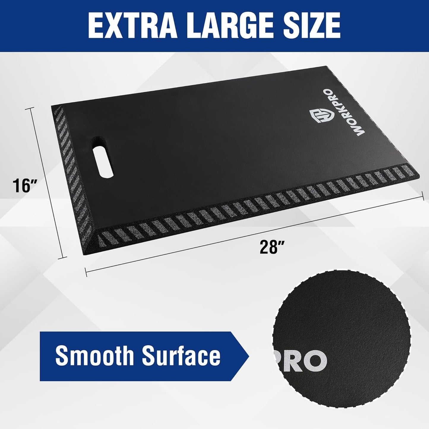WORKPRO Extra Thick Kneeling Pad, Soft NBR Foam Knee Cushioning, Extra Large Foam Kneeler Mat for Auto-Repair, Gardening, Workout Supplies, 28 x 16 x 1.2in, Black