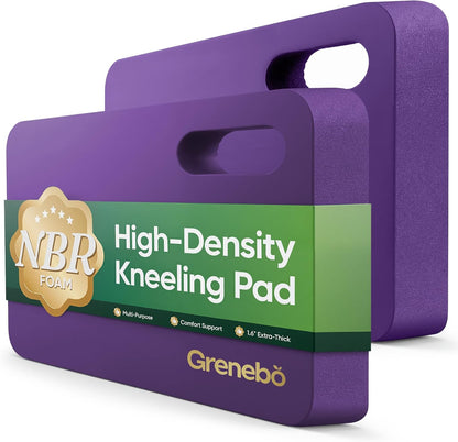 Grenebo 2-Pack 1.6" Extra Thick NBR Foam Garden Kneeling Pads, Ultra Soft Cushion Kneeling Pads for Gardening, Gardening Kneeling Pad for Baby Bathing, Work, Exercise, 17.3×11×1.6 in, Green