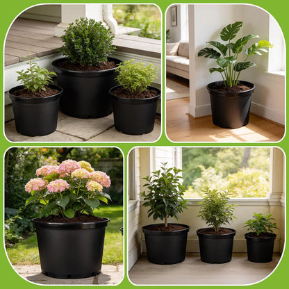 5 Gallon Nursery Pots (10-Pack) + 50ft Garden Hose with Spray Nozzle + 3-in-1 Soil Tester for Moisture/Light/pH | All-in-One Gardening Kit for Indoor/Outdoor Plants, Gardening Gifts for Women
