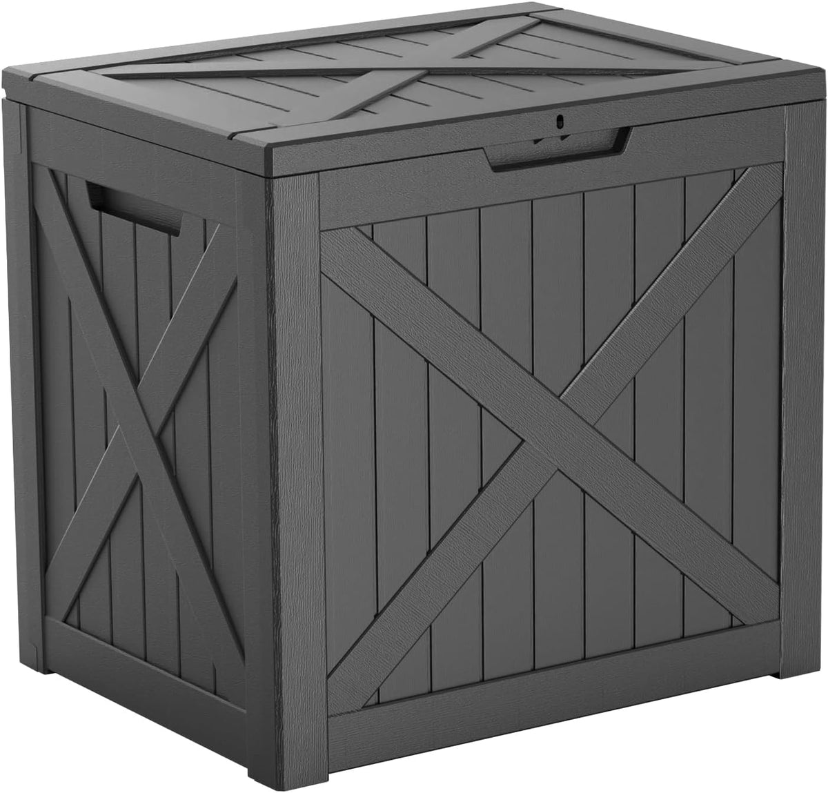 30 Gallon Outdoor Deck Box, Lockable Waterproof Outdoor Storage Boxes For Garden Tools,Indoor Cushions,Accessories Outside Storage Resin Weatherproof Container(Black)