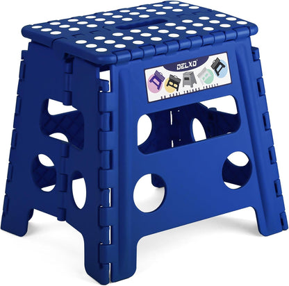 Folding Step Stool 13 Inch,300 Lbs Step Stool for Adults Black