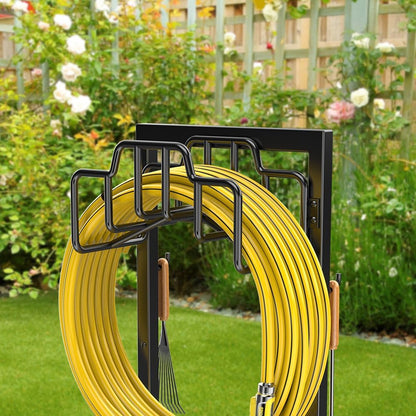 Skycarper Garden Hose Reel Holder Water Hose Hanger Organizer Stand,Black