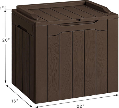 30 Gallon Resin Deck Box Waterproof Outdoor Storage Box for Patio Furniture Pool Accessories Indoor Storage for Cushion Garden Tools (30 Gallon, Black)