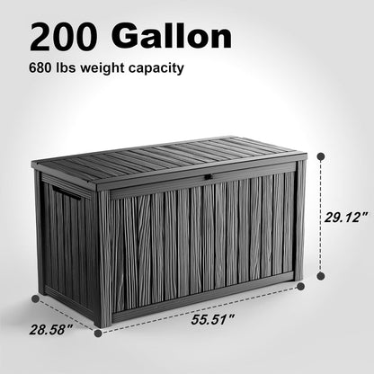 30 Gallon Outdoor Deck Box, Lockable Waterproof Outdoor Storage Boxes For Garden Tools,Indoor Cushions,Accessories Outside Storage Resin Weatherproof Container(Black)