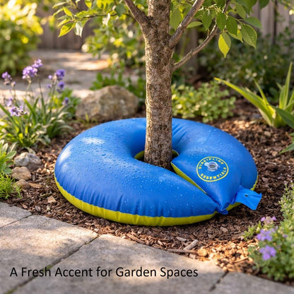 Slow Release Ring-Style Tree Watering Bag - 15 Gallon Watering Ring for Trees, Discipline Essentials (2 Pack, Blue/Yellow)