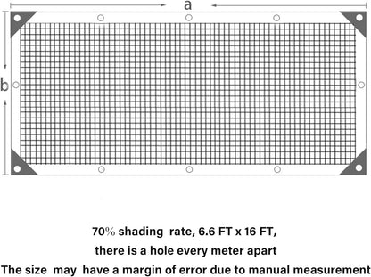 winemana 70% Shade Cloth 10x20 FT - Durable UV Blocking Mesh Tarp for Garden, Patio, Greenhouse & Chicken Coop - Sun Shade Cover with Grommets for Plants, Dog Kennel, Outdoor Use