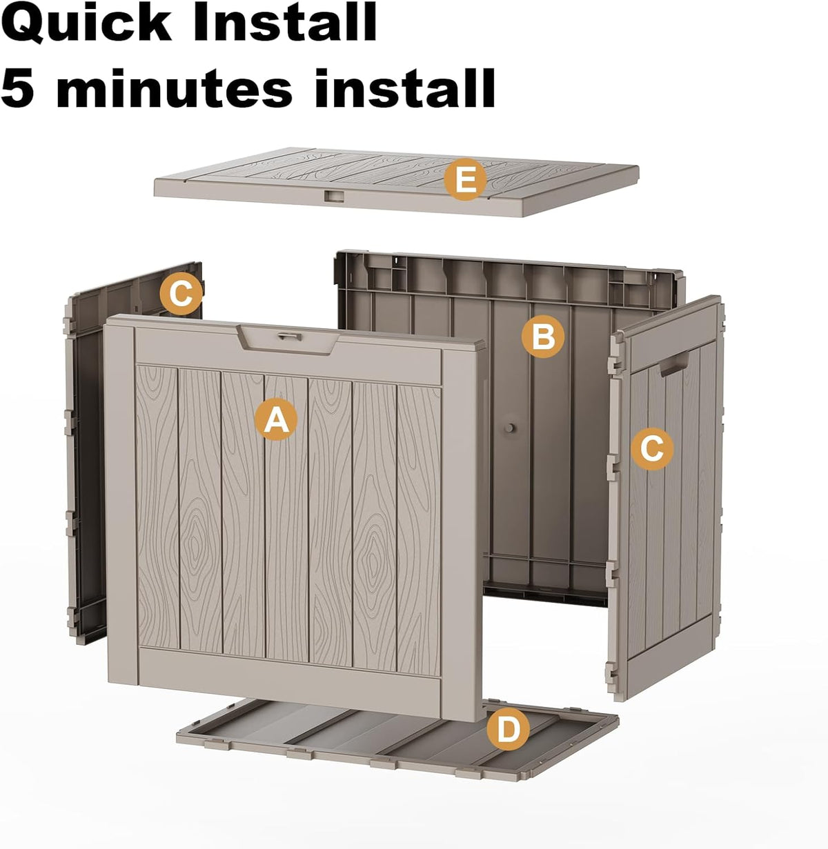 30 Gallon Outdoor Deck Box, Lockable Waterproof Outdoor Storage Boxes For Garden Tools,Indoor Cushions,Accessories Outside Storage Resin Weatherproof Container(Black)
