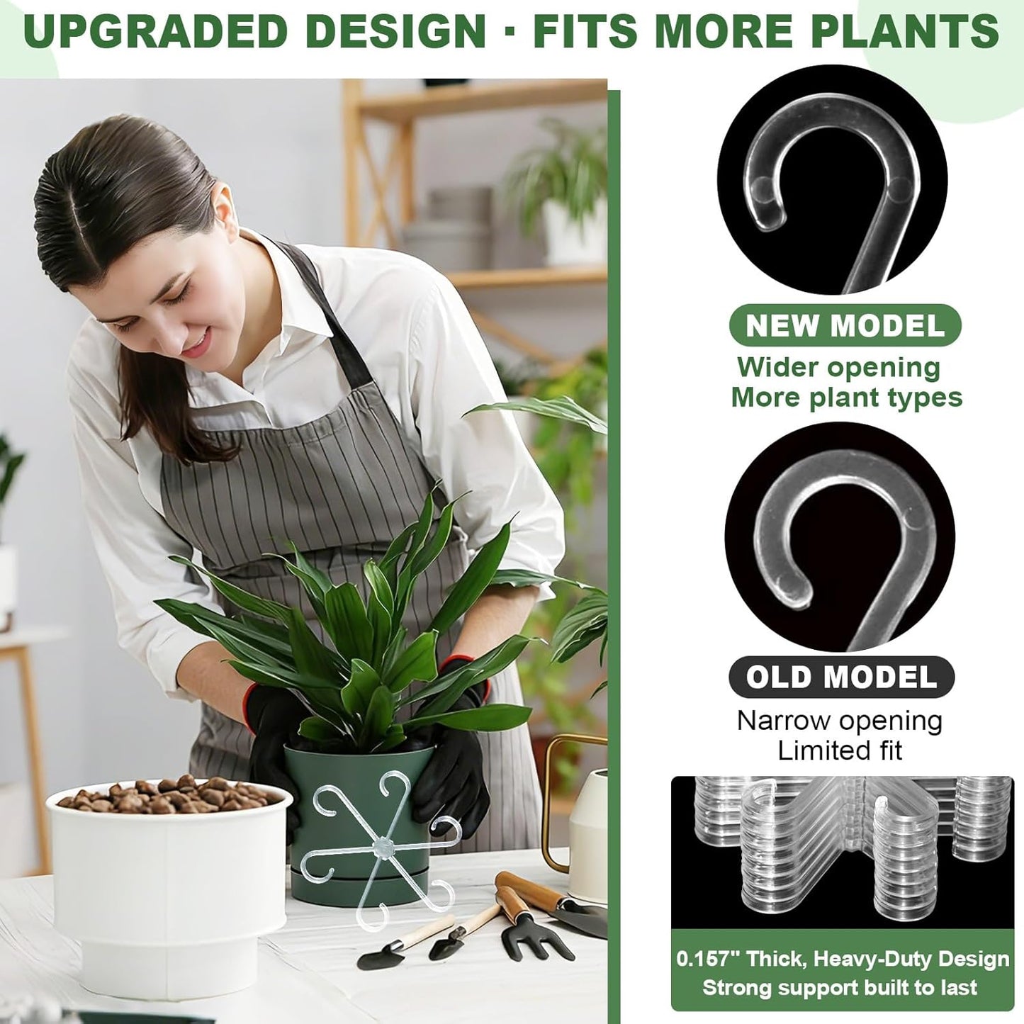 8 Pack Upgraded Plant Stem Support, Clear Plant Support for Indoor Plants, Monstera Plant Support, Reusable Plant Stabilizer, 4 Sizes Included Plant Accessories