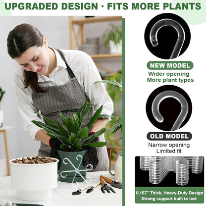 8 Pack Upgraded Plant Stem Support, Clear Plant Support for Indoor Plants, Monstera Plant Support, Reusable Plant Stabilizer, 4 Sizes Included Plant Accessories