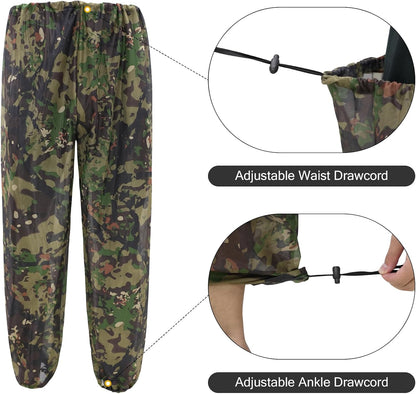 Mosquito Netting Suit Bug Net Mesh Clothing with Hood Outdoor Garden Hunting Camo Protection from Fly Insects Bugs