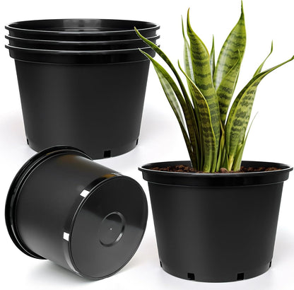 5 Gallon Nursery Pots (10-Pack) + 50ft Garden Hose with Spray Nozzle + 3-in-1 Soil Tester for Moisture/Light/pH | All-in-One Gardening Kit for Indoor/Outdoor Plants, Gardening Gifts for Women