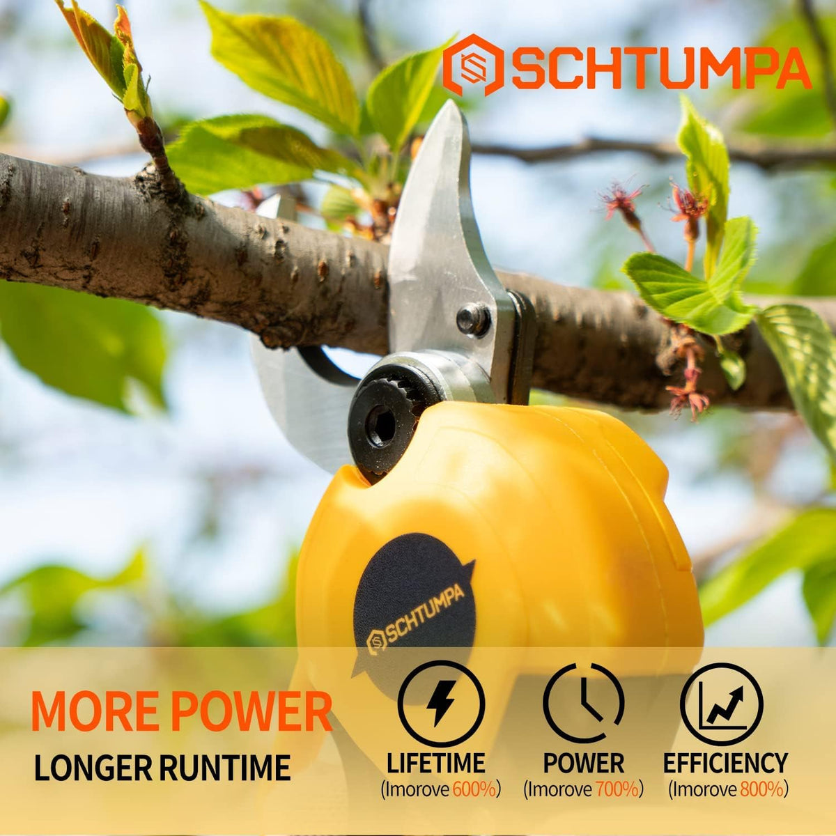 21v Electric Pruning Shears, 1.6" (40mm) Cutting Diameter Pruning Shears for Gardening Branch Cutter with Replacement Blade Set, 2 Batteries and Charger