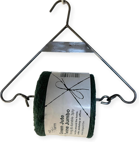 Cast iron hanging jute string dispenser garden accessory | Garden accessory | Supplied with 375m Green Jute Twine