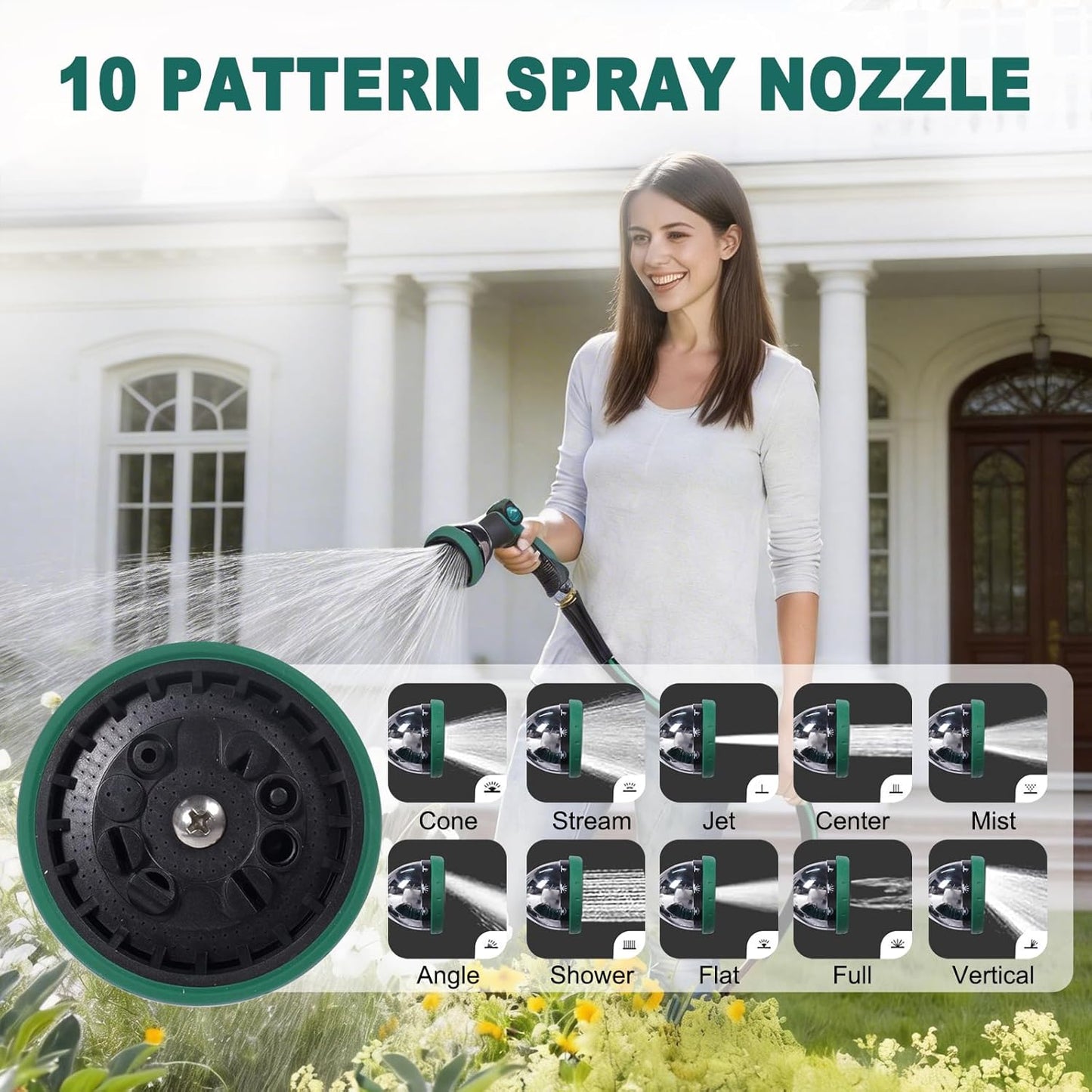 Stainless Steel Garden Hose Reel Heavy Duty, Wall Mount Water Hose Holder, 150 Feet of 5/8 Inch Hoses Capacity, Hose Reels with 5 ft Inlet Hose for Outside, Lawn, Yard, Garage
