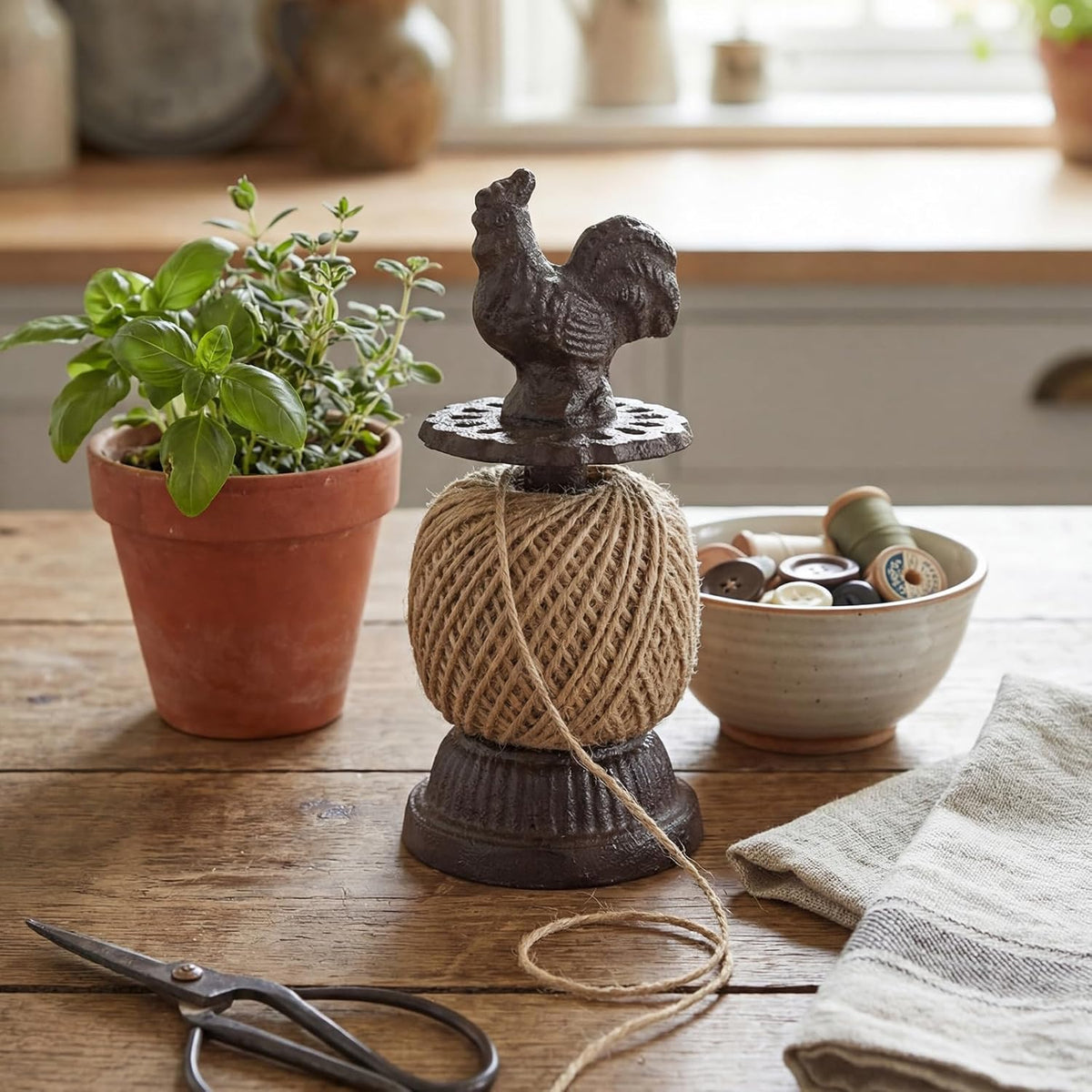 Cast Iron Vintage Jute Twine Spool Garden Farmhouse Kitchen Antique Twine Vintage,Birdie Shape