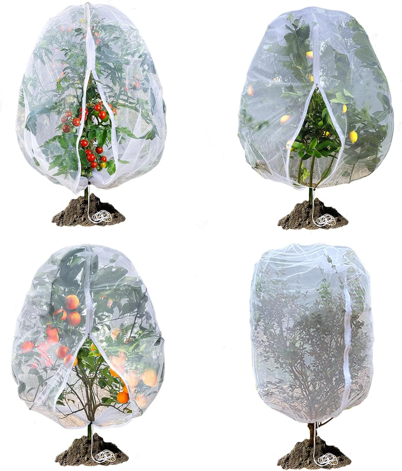 Fruit Tree Netting, Plant Protection Cover for Garden Trees and Shrubs (2pcs 3.9 * 5.2FT)