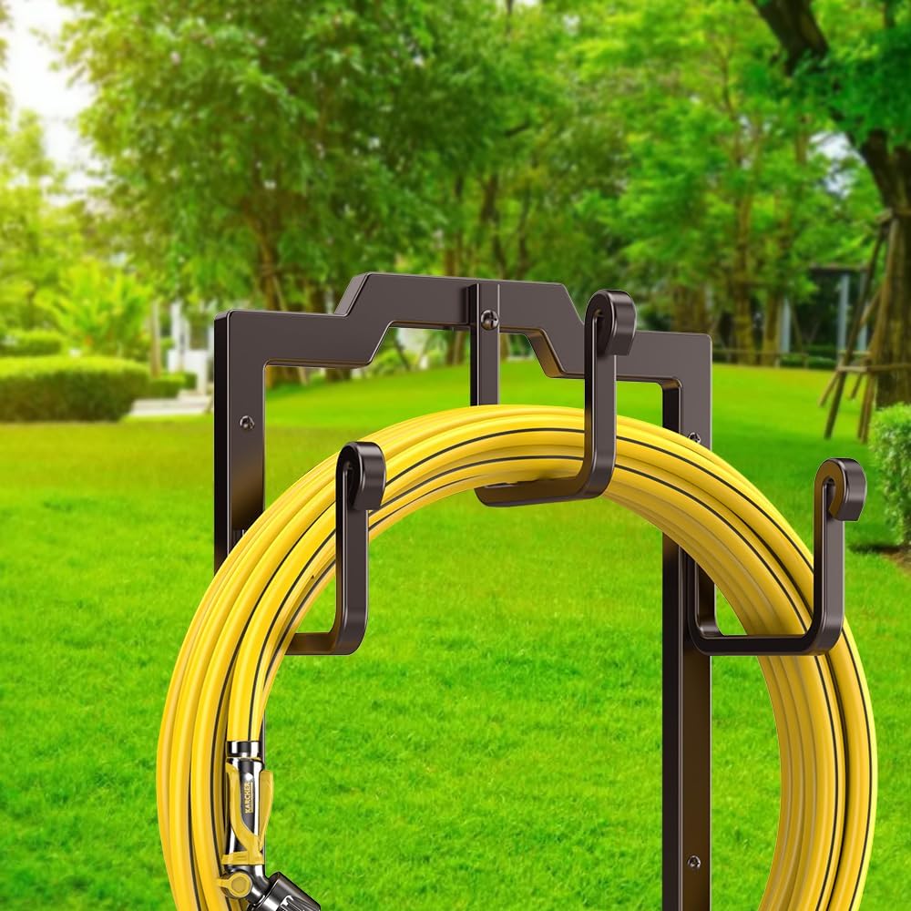 Skycarper Garden Hose Reel Holder Water Hose Hanger Organizer Stand,Black