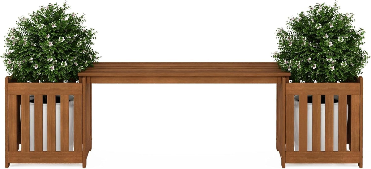 Furinno FG17478 Tioman Outdoor Patio Furniture Hardwood Potting Bench, Natural