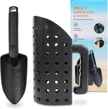 Sand Scoop for Metal Detecting, Metal Detector Tools Heavy Duty Digging Shovel and Sand Sifter for Beach Shelling
