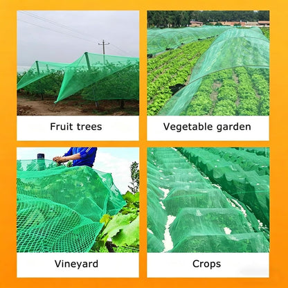 Hail Netting Heavy Duty for Garden Greenhouse Raised Bed, HDPE Hail Protection Plant Netting can be Used as Floating Row Cover, Under Tree Fruit Catcher and Pond Cloth(15 x 100 m/49.2 x 328.1 ft) - Colors A