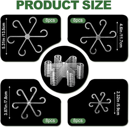 8 Pack Upgraded Plant Stem Support, Clear Plant Support for Indoor Plants, Monstera Plant Support, Reusable Plant Stabilizer, 4 Sizes Included Plant Accessories