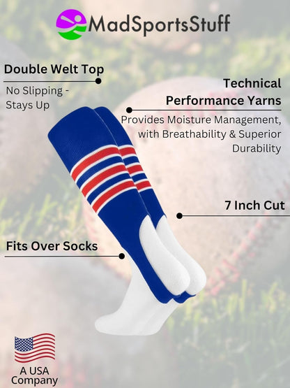 MadSportsStuff Baseball Stirrups Softball Stirrups with Stripes for Boys Girls Men Women Pattern B 3 Stripe
