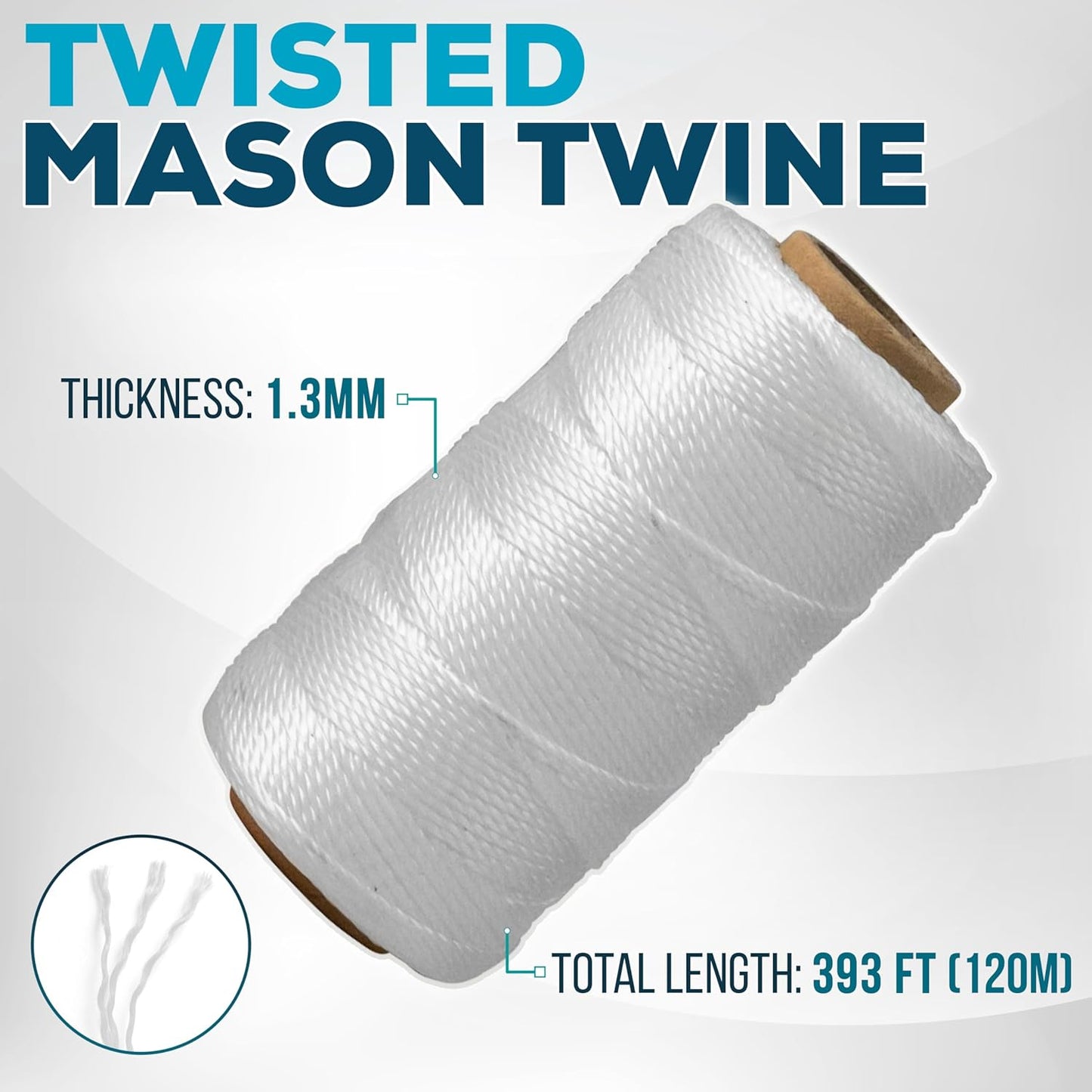 Mason Line String Reel 260FT, 390FT, 780FT, 1500FT, 2300FT, Durable Construction Twine for Laying Bricks, Blocks, Fences in Gardening, DIY & Landscaping Projects (Orange, 262 Ft)