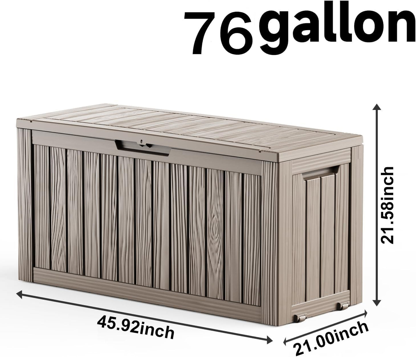30 Gallon Outdoor Deck Box, Lockable Waterproof Outdoor Storage Boxes For Garden Tools,Indoor Cushions,Accessories Outside Storage Resin Weatherproof Container(Black)
