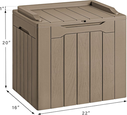 30 Gallon Resin Deck Box Waterproof Outdoor Storage Box for Patio Furniture Pool Accessories Indoor Storage for Cushion Garden Tools (30 Gallon, Black)