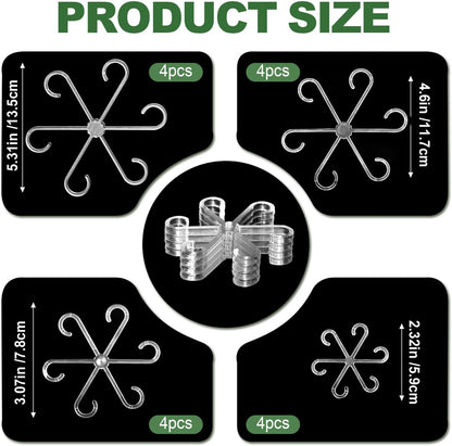 8 Pack Upgraded Plant Stem Support, Clear Plant Support for Indoor Plants, Monstera Plant Support, Reusable Plant Stabilizer, 4 Sizes Included Plant Accessories