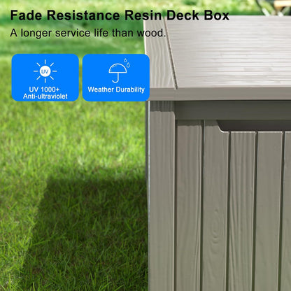 30 Gallon Outdoor Deck Box, Lockable Waterproof Outdoor Storage Boxes For Garden Tools,Indoor Cushions,Accessories Outside Storage Resin Weatherproof Container(Black)
