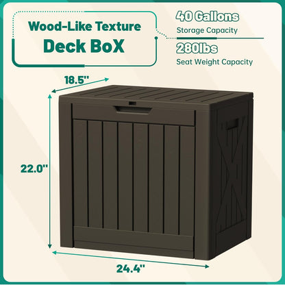 30 Gallon Resin Deck Box Waterproof Outdoor Storage Box for Patio Furniture Pool Accessories Indoor Storage for Cushion Garden Tools (30 Gallon, Black)