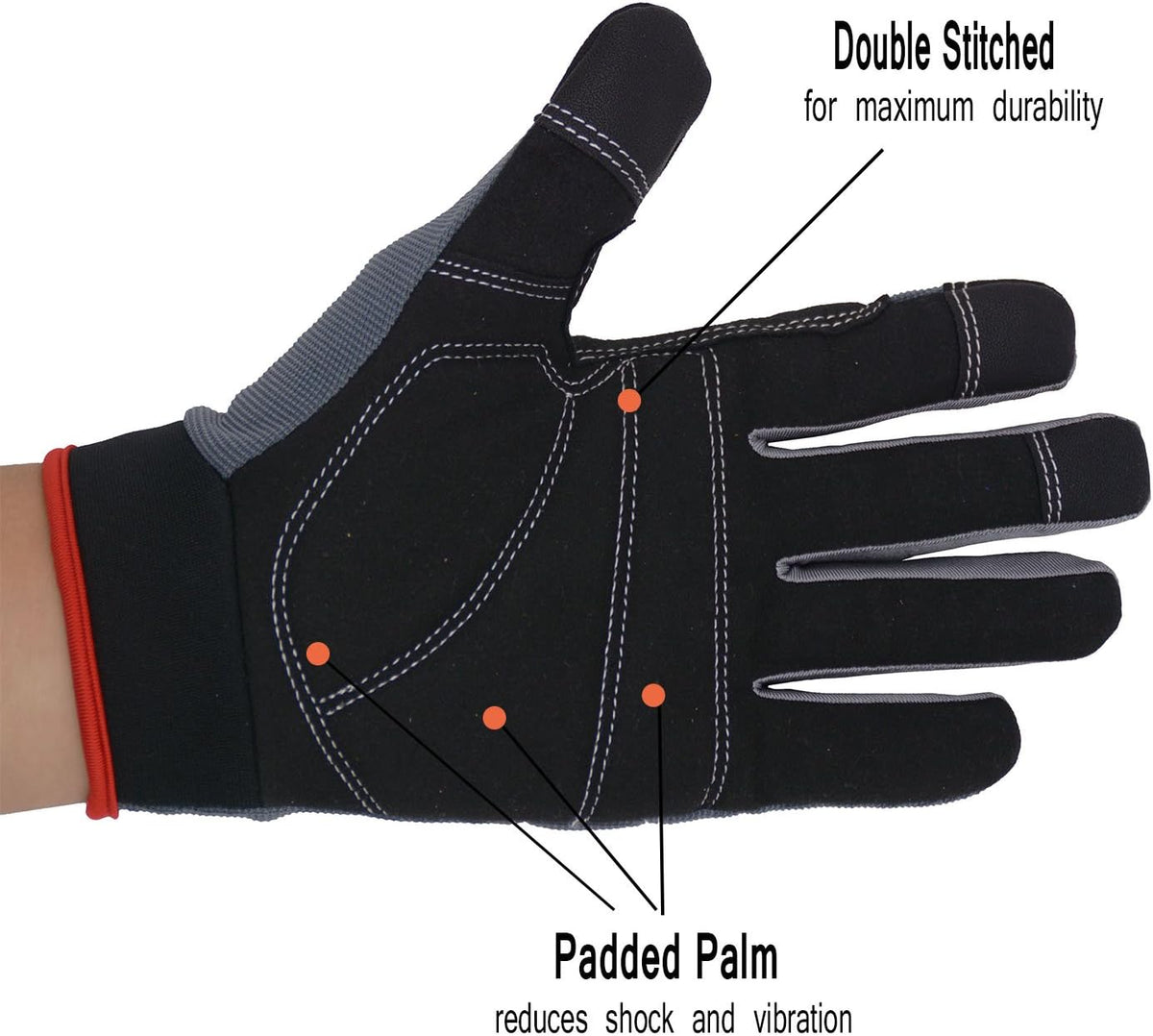 Work Gloves for Men & Women, Utility Mechanic Working Gloves Touch Screen, Flexible Gardening Gloves for Yard