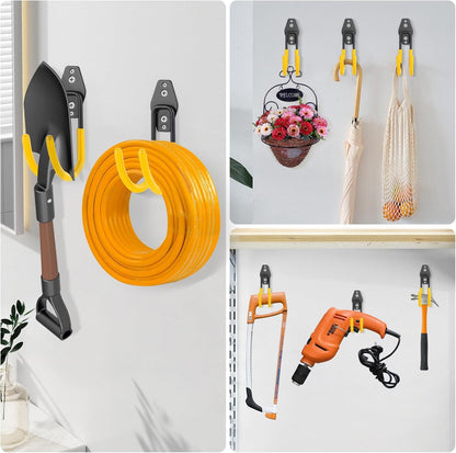Hose Hanger Wall Mount 2 Pack,Heavy Duty Hose Holder with Screws Metal Hose Hangers for Outside,Hose Rack Suitable for Garage,Garden and Yard