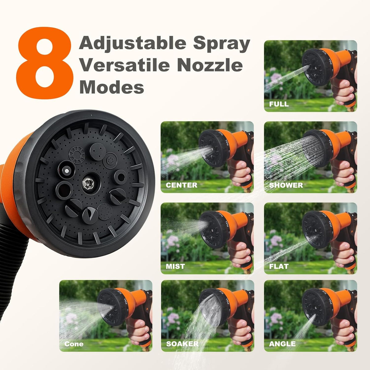 Retractable Garden Hose Reel,1/2 Inch x 100ft Wall Mounted Hose Wall,180° Swivel Bracket,With Built-in Nozzle,Slow Retraction Any Length Lock.