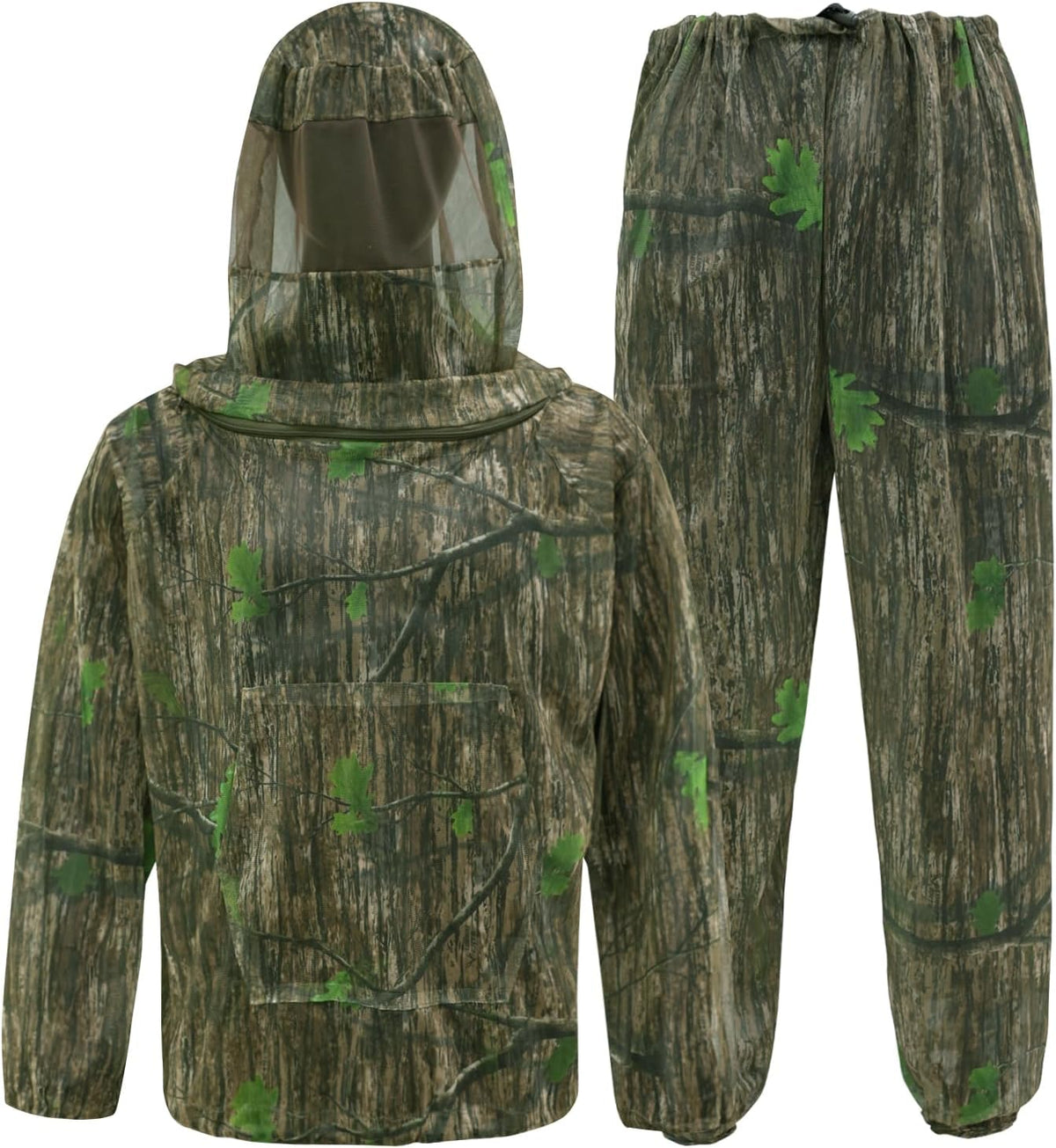 Mosquito Netting Suit Bug Net Mesh Clothing with Hood Outdoor Garden Hunting Camo Protection from Fly Insects Bugs