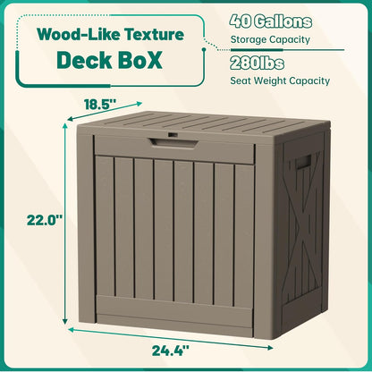 30 Gallon Resin Deck Box Waterproof Outdoor Storage Box for Patio Furniture Pool Accessories Indoor Storage for Cushion Garden Tools (30 Gallon, Black)