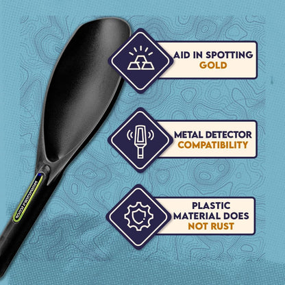 SE Green Prospector's Scoop - 12.5" Heavy-Duty Plastic Tool for Metal Detecting, Gold Panning, Treasure Hunting, and Gardening