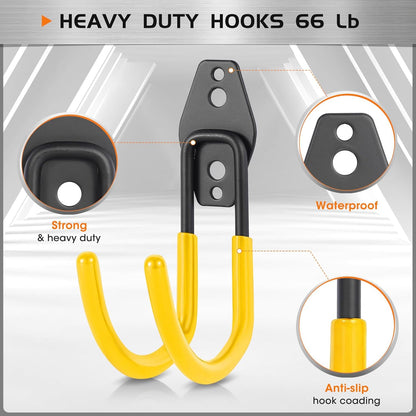 Hose Hanger Wall Mount 2 Pack,Heavy Duty Hose Holder with Screws Metal Hose Hangers for Outside,Hose Rack Suitable for Garage,Garden and Yard