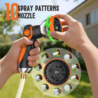 Retractable Garden Hose Reel 1/2" 100ft, 2-in-1 Wall Mount & Portable Auto Rewind Water Hose Reel with Any Length Lock & 180° Swivel, Heavy Duty Outdoor Hose Storage for Garden, Patio and Car Washing