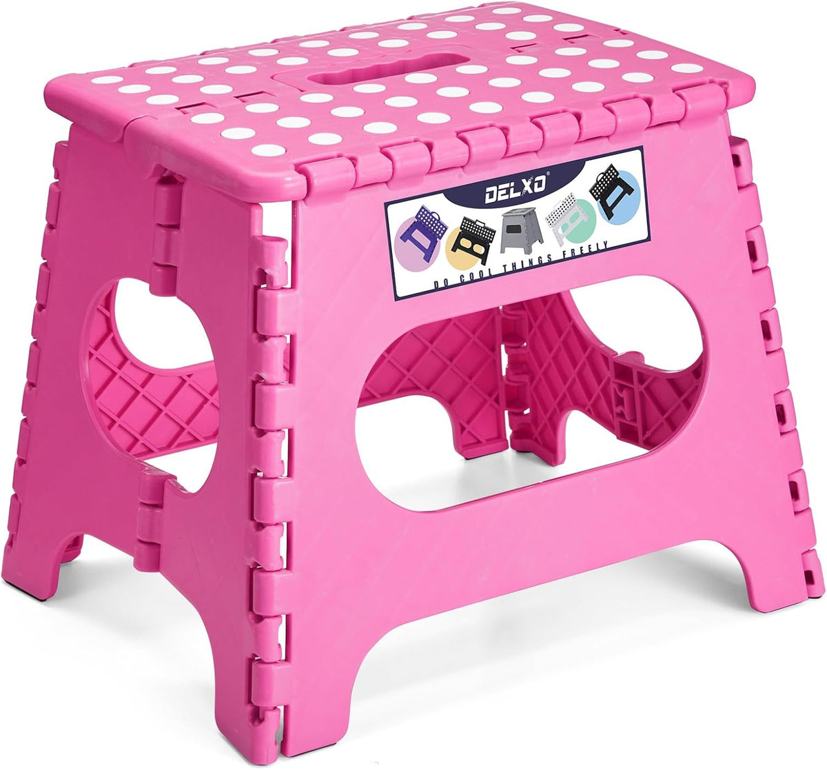 Folding Step Stool 13 Inch,300 Lbs Step Stool for Adults Black