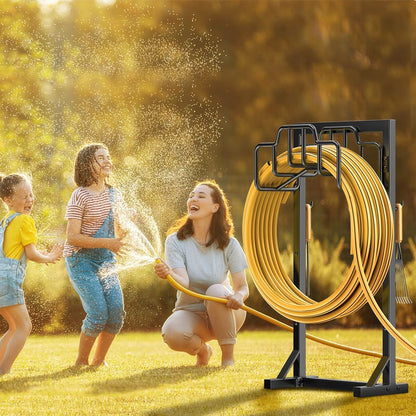 Skycarper Garden Hose Reel Holder Water Hose Hanger Organizer Stand,Black