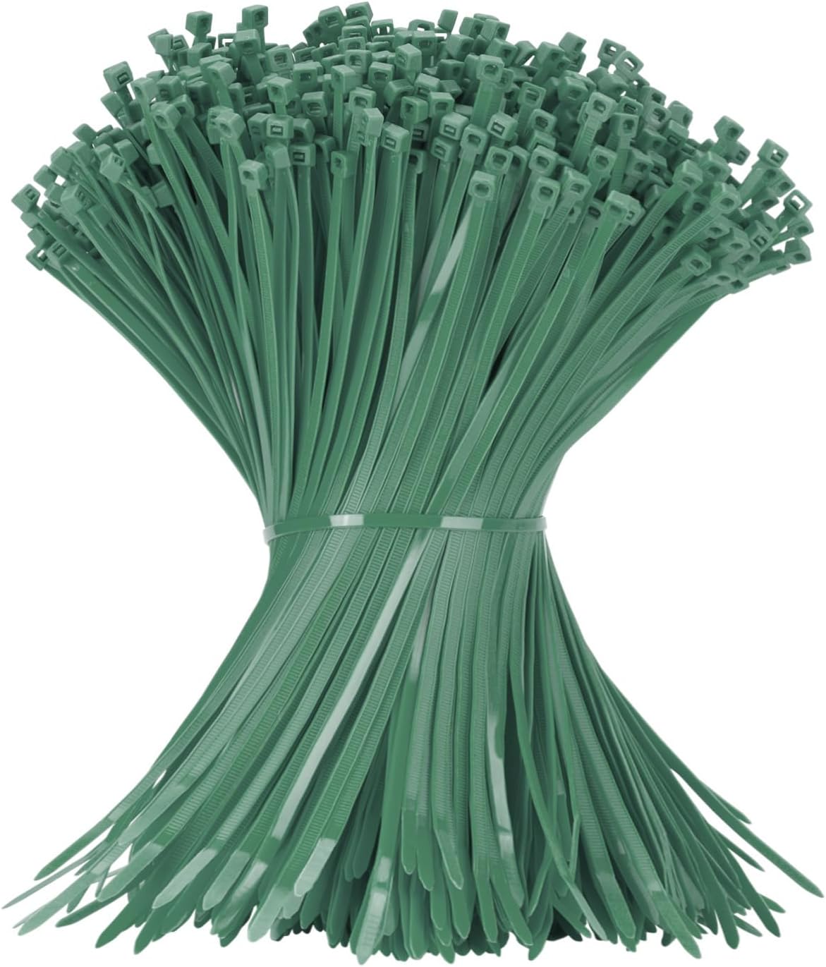 Armpow 8 Inch Garden Green Zip Tie 1000 PCS, 40 Lbs - Small to Medium Zip Tie, Nylon PA66 UV Resistant Cable Tie Heavy Duty for Indoor and Outdoor Use - Ideal for bundling and securing objects