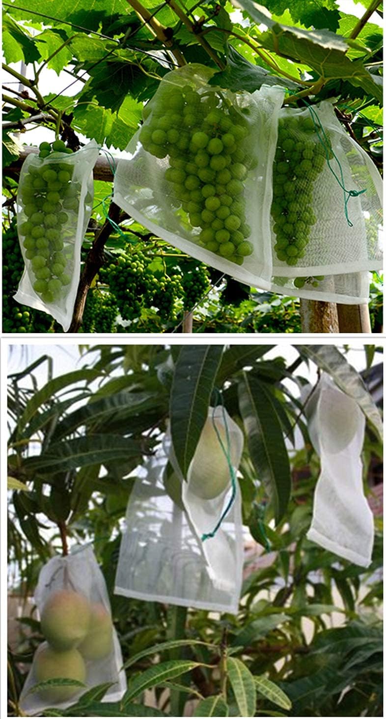 Belit 10Pcs 23.6"x15.7" Garden Netting pest Barrier Tomatoes Protection Bags Large Size Nylon Mesh Reusable Fruit Bags for Protecting Fruits Vegetables
