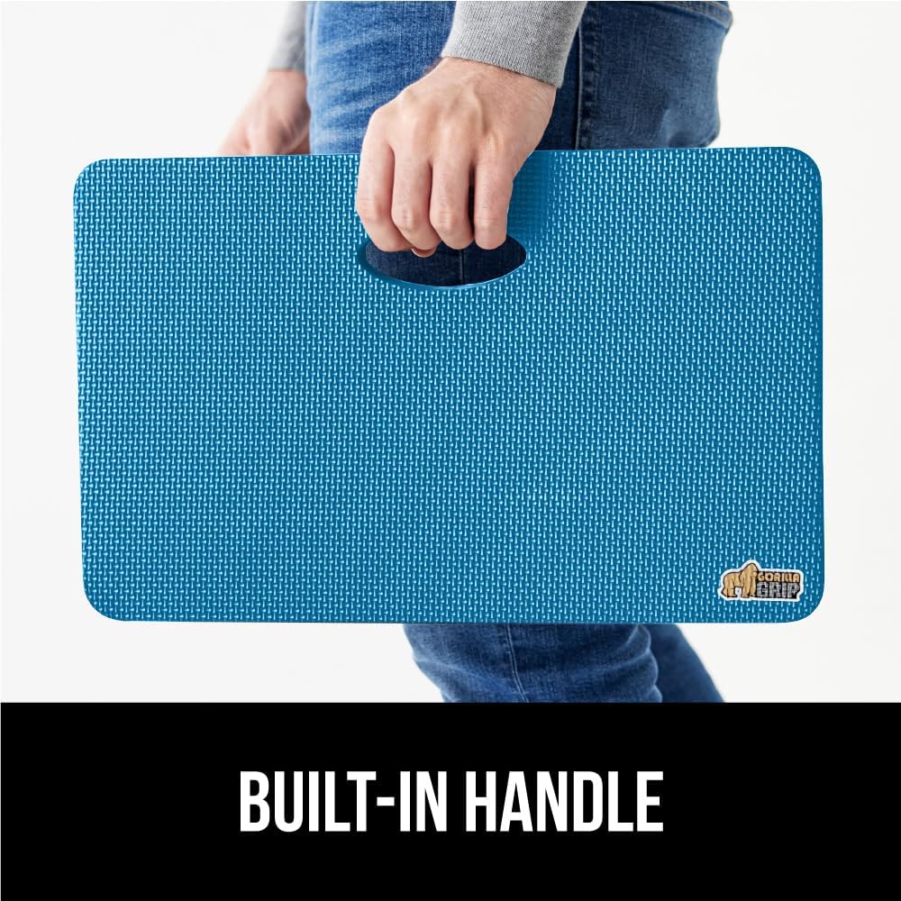 GORILLA GRIP® Extra Thick Patent Pending Supportive Foam Kneeling Pad, Large Cushion Knee Pads for Gardening, Baby Bath Time, Dirt and Water Resistant, Workout and Garden Supplies, 17.5x11, Black