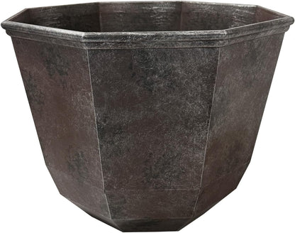 Classic Home and Garden by Growscape Shaina Planting Pots - Lightweight Indoor & Outdoor Plant Pots - UV-Resistant Resin Flower Pots - Pot Planters for Flowers & Herbs (15” Earth)