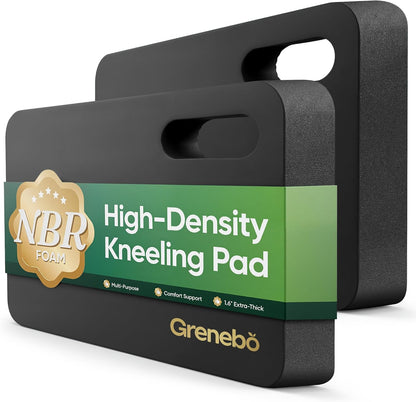 Grenebo 2-Pack 1.6" Extra Thick NBR Foam Garden Kneeling Pads, Ultra Soft Cushion Kneeling Pads for Gardening, Gardening Kneeling Pad for Baby Bathing, Work, Exercise, 17.3×11×1.6 in, Green