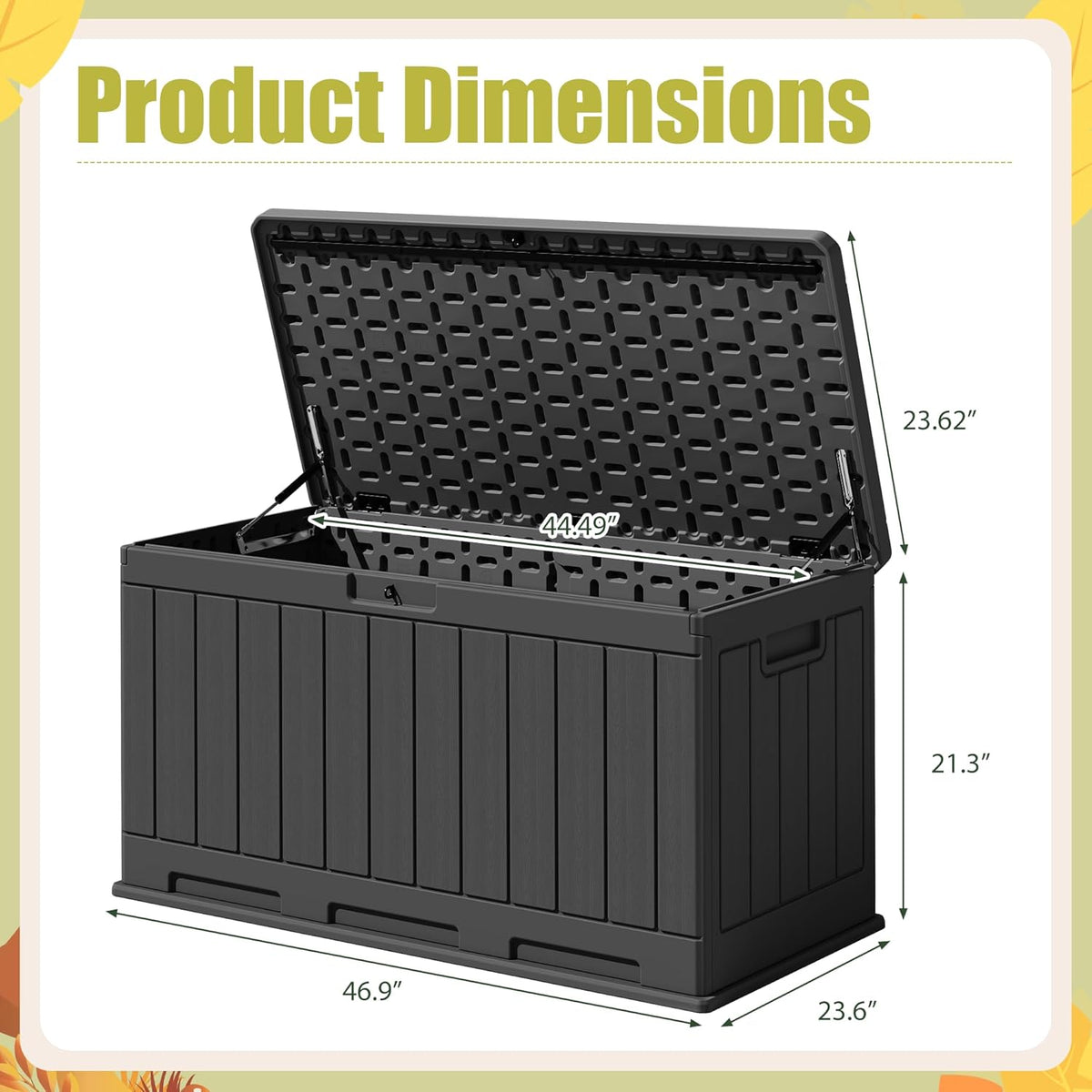 30 Gallon Resin Deck Box Waterproof Outdoor Storage Box for Patio Furniture Pool Accessories Indoor Storage for Cushion Garden Tools (30 Gallon, Black)